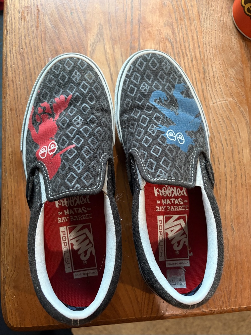 Vans x Krooked Skate Slip-On By Natas For Ray Skate Shoes
